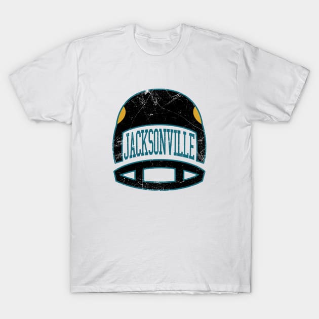 Jacksonville Retro Helmet - White T-Shirt by KFig21